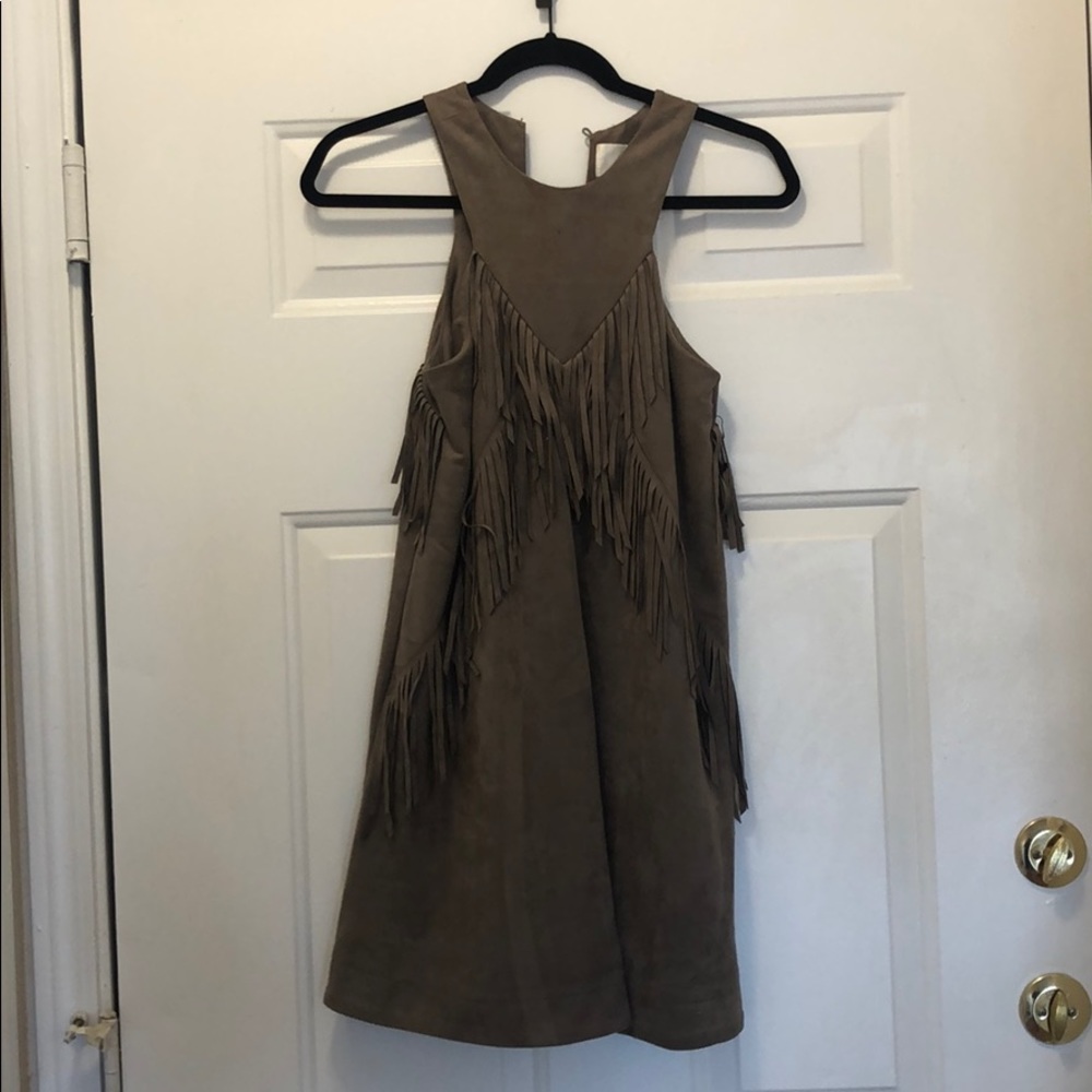 JOA faux suede dress